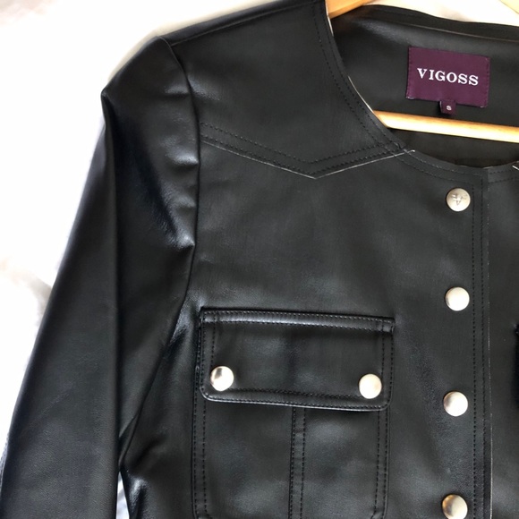 Faux Leather Jacket Vigoss Size S - Picture 11 of 11